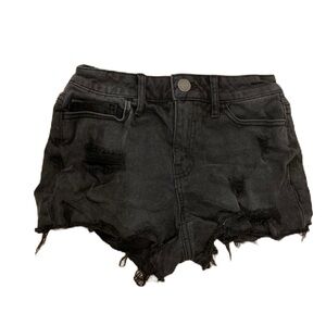 SO Black Jean Shorts Distressed Raw-Edge Sz. 3/26W